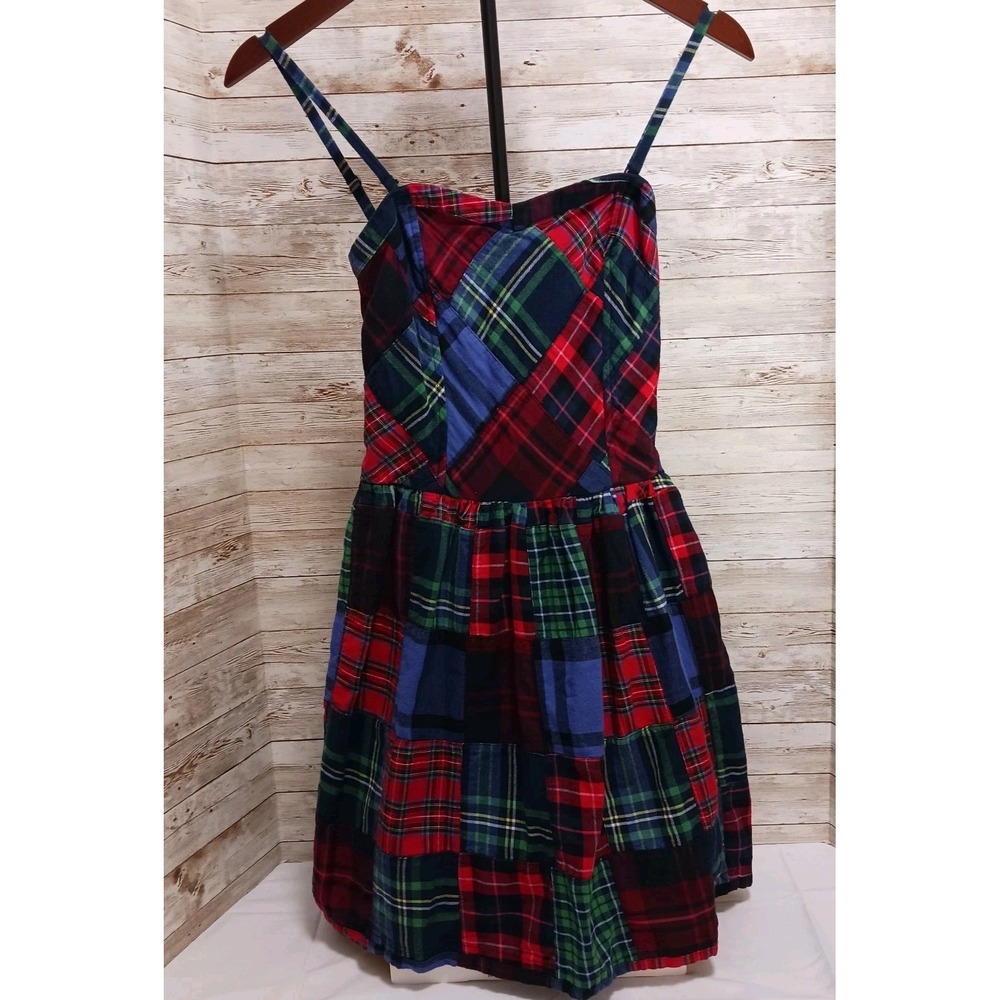 Arizona Jean Co Women s Jr Plaid Flannel Dress Sz S, Narrow Adjustable straps